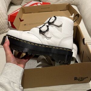 TAKING OFFERS Dr. Martens DEVON FLOWER BUCKLE LEATHER PLATFORM BOOTS